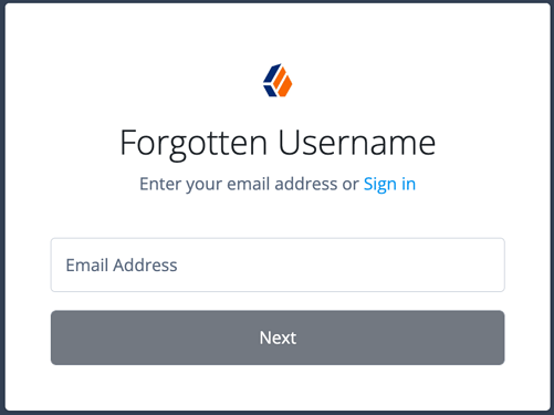 Forgotten Username box