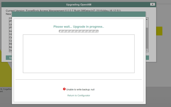 openam upgrade error