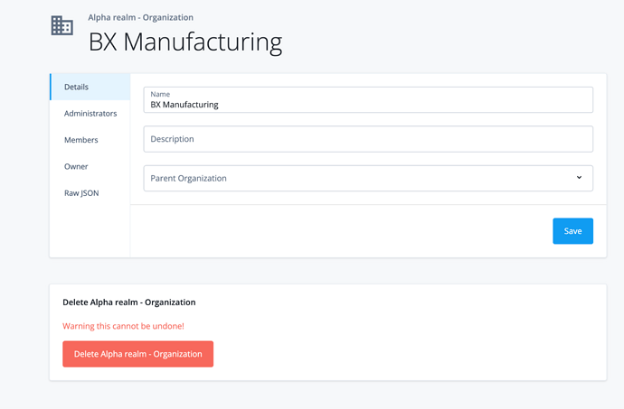 Creating the Root Organization