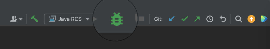 Debug Button Highlighted in IntelliJ Tool Bar